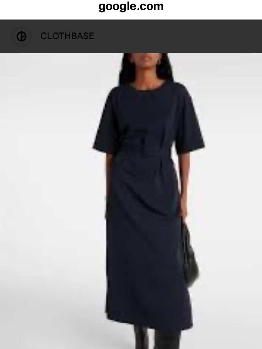 MaxMara Amati Black Short-Sleeve Midi Dress - missing belt
